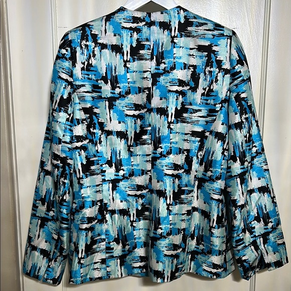 Jones Studio Blue and Black Geometric Blazer - Picture 5 of 7